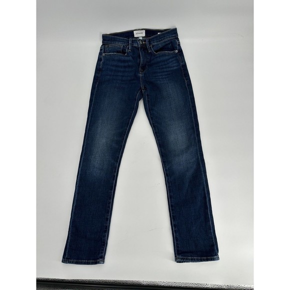 Frame Jeans Womens 23 Le ‎ Beau High Rise Crop Medium Wash Blue Denim - Picture 7 of 12